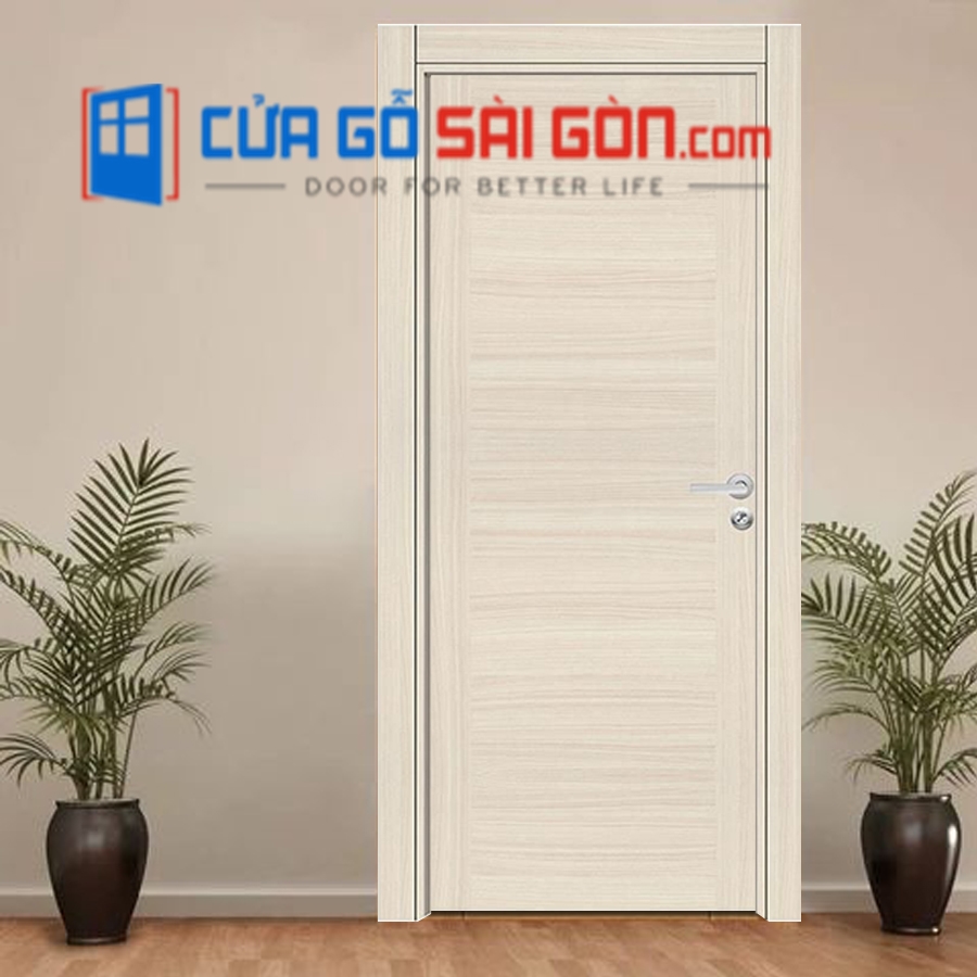Mẫu cửa gỗ công nghiệp tông trắng